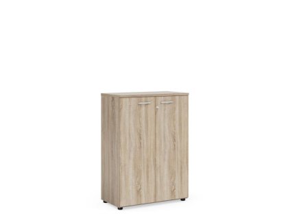 Policová skriňa BASIC, so zámkom, 80x40x111,7cm, dub Sonoma