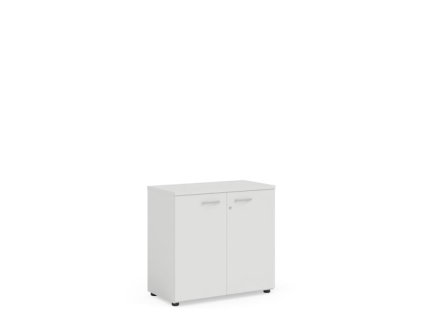 Policová skriňa BASIC, so zámkom, 80x40x76,5cm, biela