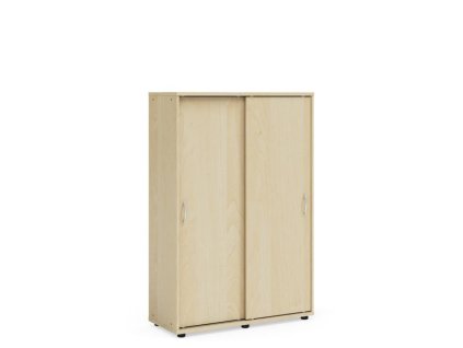 Policová skriňa BASIC, posuvné dvere bez zámku, 100x40x147,9cm, breza