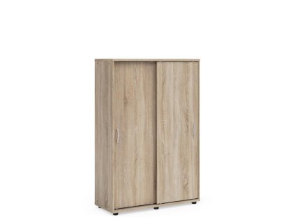 Policová skriňa BASIC, posuvné dvere bez zámku, 100x40x147,9cm, dub Sonoma