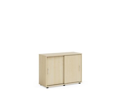 Policová skriňa BASIC, posuvné dvere bez zámku, 100x40x75,3cm, breza