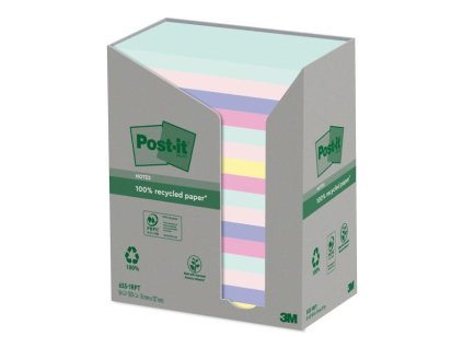 Samolepiaci bloček Post-it recyklované 76x127 dúhové