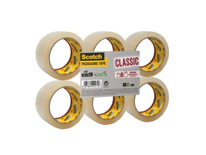 Baliaca lepiaca páska Scotch , neobsahuje PVC, transparentná, 48mm x 50m, 6 roliek
