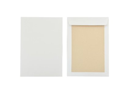 Poštové tašky B4 s páskou,s kartónovou zadnou stranou biele