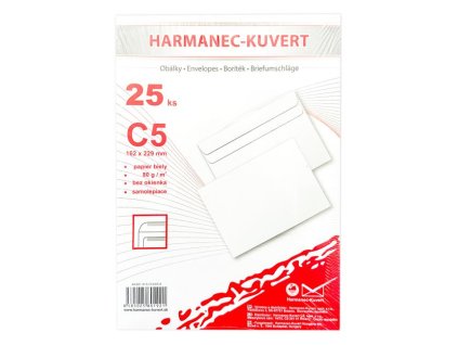 Poštové obálky C5 samolepiace, 25 ks