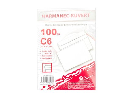 Poštové obálky C6 samolepiace, 100 ks