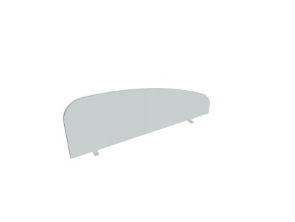 Paraván Hobis na hranu stola, oblý, 120 cm, sivá