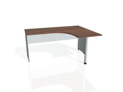 Pracovný stôl Gate, ergo, ľavý, 160x75,5x120 cm, orech/sivá
