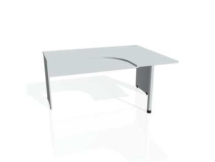 Pracovný stôl Gate, ergo, ľavý, 160x75,5x120 cm, sivá/sivá