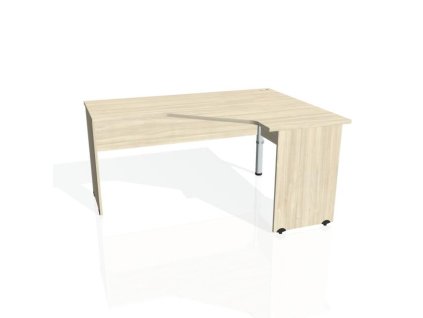 Pracovný stôl Gate, ergo, ľavý, 160x75,5x120 cm, agát/agát