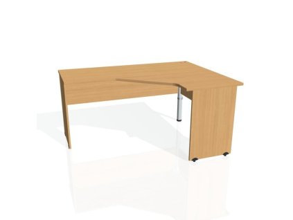 Pracovný stôl Gate, ergo, ľavý, 160x75,5x120 cm, buk/buk