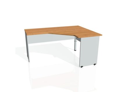 Pracovný stôl Gate, ergo, ľavý, 160x75,5x120 cm, jelša/sivá
