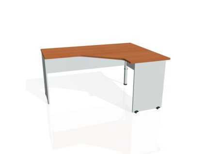 Pracovný stôl Gate, ergo, ľavý, 160x75,5x120 cm, čerešňa/sivá