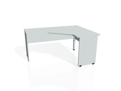 Pracovný stôl Gate, ergo, ľavý, 160x75,5x120 cm, sivá/sivá