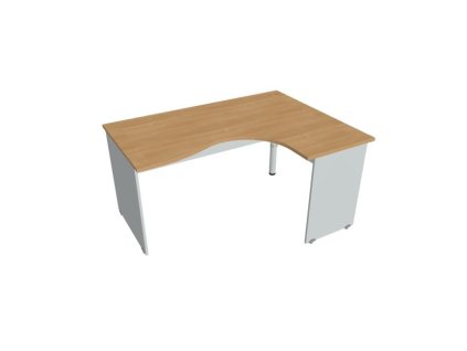 Pracovný stôl Gate, ergo, ľavý, 160x75,5x120 cm, dub/sivá