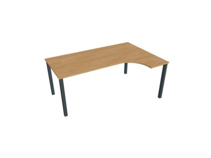 Pracovný stôl Uni, ergo, ľavý, 180x75,5x120 cm, dub/čierna