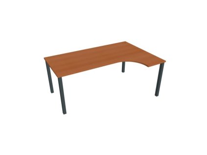 Pracovný stôl Uni, ergo, ľavý, 180x75,5x120 cm, čerešňa/čierna