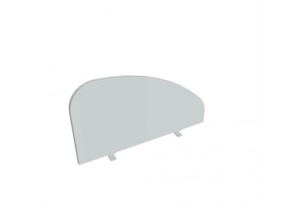 Paraván Hobis na hranu stola, oblý, 80 cm, sivá