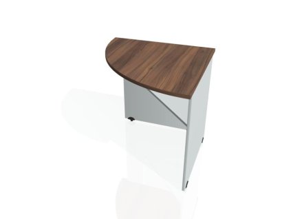 Doplnkový stôl Gate, ľavý, 80x75,5x80 cm, orech/sivá