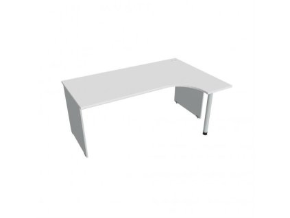 Pracovný stôl Gate, ergo, ľavý, 180x75,5x120 cm, biela/sivá