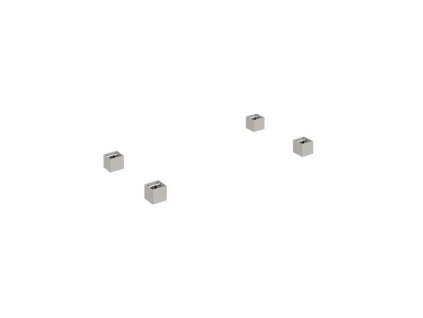 Rektifikačné nožičky, kovové, 6x6 cm, 4 ks