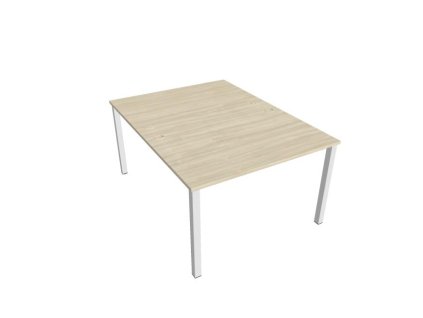 Pracovný stôl Uni, zdvojený, 120x75,5x160 cm, agát/biela