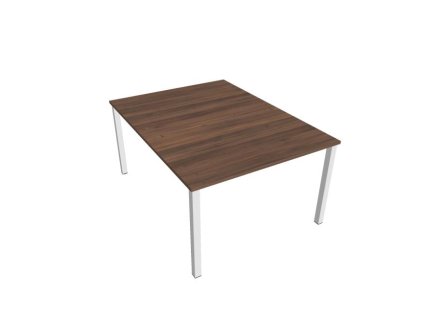 Pracovný stôl Uni, zdvojený, 120x75,5x160 cm, orech/biela