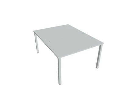 Pracovný stôl Uni, zdvojený, 120x75,5x160 cm, sivá/sivá