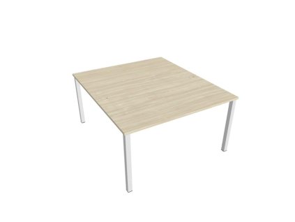 Pracovný stôl Uni, zdvojený, 140x75,5x160 cm, agát/biela