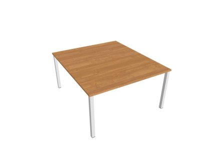 Pracovný stôl Uni, zdvojený, 140x75,5x160 cm, jelša/biela