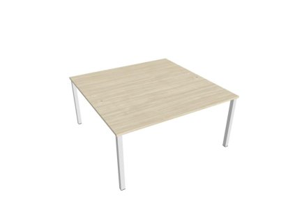 Pracovný stôl Uni, zdvojený, 160x75,5x160 cm, agát/biela