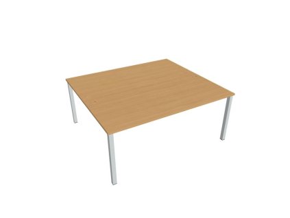 Pracovný stôl Uni, zdvojený, 180x75,5x160 cm, buk/sivá