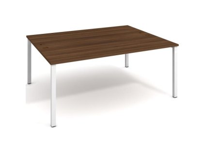 Pracovný stôl Uni, zdvojený, 180x75,5x160 cm, orech/biela