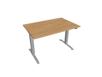 Pracovný stôl Motion, ZO, 2S, 120x70,5-120,5x80 cm, dub/sivá