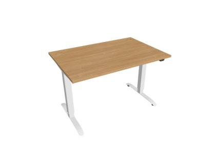 Pracovný stôl Motion, ZO, 2S, 120x70,5-120,5x80 cm, dub/biela