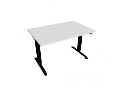 Pracovný stôl Motion, ZO, 2S, 120x70,5-120,5x80 cm, biela/čierna