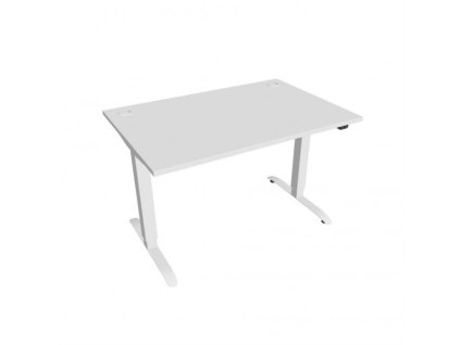 Pracovný stôl Motion, ZO, 2S, 120x70,5-120,5x80 cm, biela/biela
