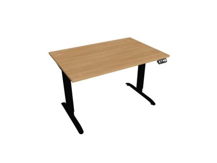 Pracovný stôl Motion, PO, 2S, 120x70,5-120,5x80 cm, dub/čierna