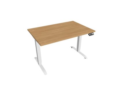 Pracovný stôl Motion, PO, 2S, 120x70,5-120,5x80 cm, dub/biela
