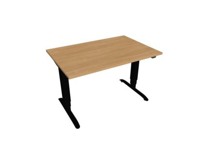 Pracovný stôl Motion, ZO, 3S, 120x61 - 128x80 cm, dub/čierna