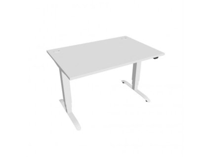 Pracovný stôl Motion, ZO, 3S, 120x61 - 128x80 cm, biela/biela