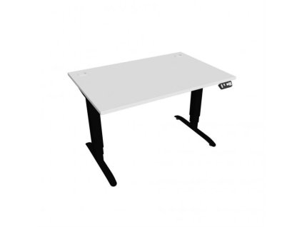 Pracovný stôl Motion, PO, 3S, 120x61 - 128x80 cm, biela/čierna