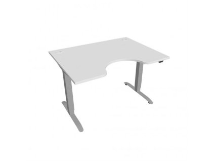 Pracovný stôl Motion Ergo, ZO, 2S, 120x70,5-120,5x90 cm, biela/sivá