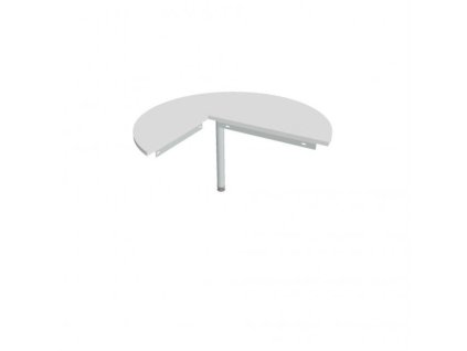 Doplnkový stôl Gate, pravý, 120x75,5 cm, biely/kov