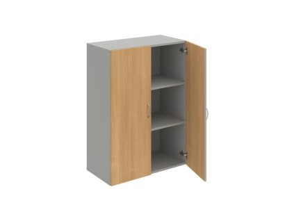 Policová skrinka Drive, 80x111x42 cm, dub/sivá