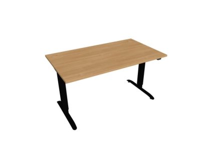 Pracovný stôl Motion, ZO, 2S, 140x70,5-120,5x80 cm, dub/čierna