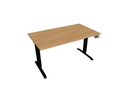 Pracovný stôl Motion, PO, 2S, 140x70,5-120,5x80 cm, dub/čierna