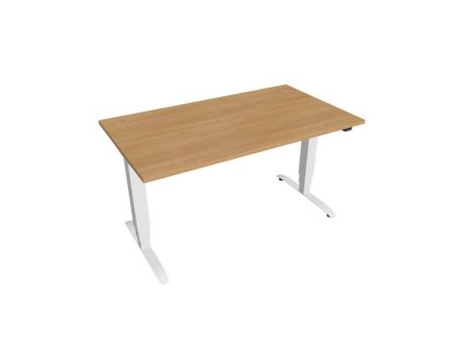 Pracovný stôl Motion, ZO, 3S, 140x61 - 128x80 cm, dub/biela