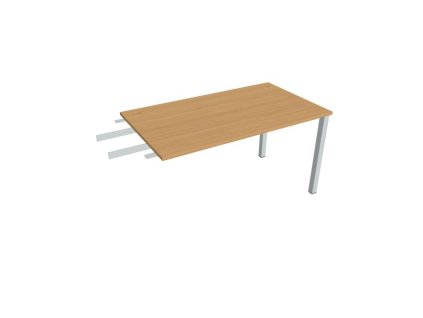 Pracovný stôl Uni, reťaziaci, 140x75,5x80 cm, buk/sivá