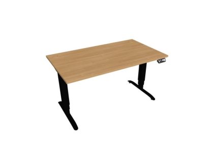 Pracovný stôl Motion, PO, 3S, 140x61 - 128x80 cm, dub/čierna